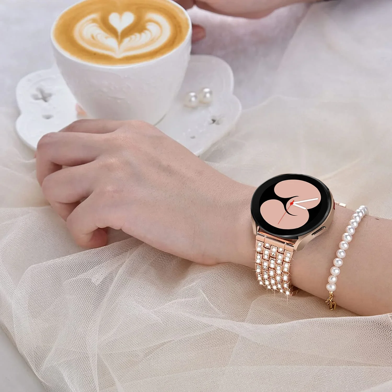 Correa de diamante para Samsung Galaxy Watch 7/FE/6/5/pro/4/Classic/Active 2, pulsera de Metal de 20mm y 22mm, correa Amazfit GTR 4/GTS 4/2/2e/3 - imagen 5