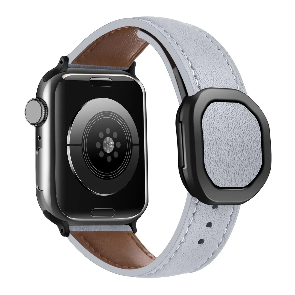Correa de reloj para Apple Watch 42/44/45/46/49mm 40/41mm correa de reloj de moda de cuero PU para reloj serie Ultra2 11/10/9/8/7/6 - imagen 2