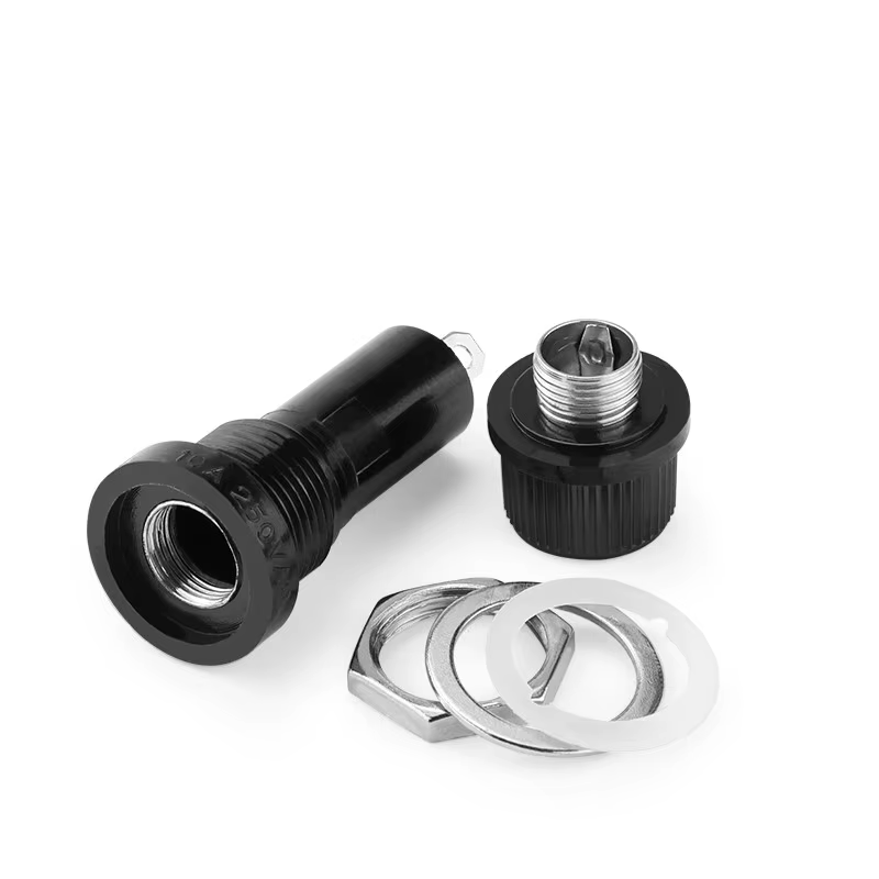 Portafusibles Vidrio para Panel 5x20mm y 6x30mm Montaje Fácil