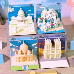 Artesanía artística tallada en papel 3D de alta calidad, Bloc de notas decorativo DIY, regalo perfecto de Navidad o inauguración de la casa