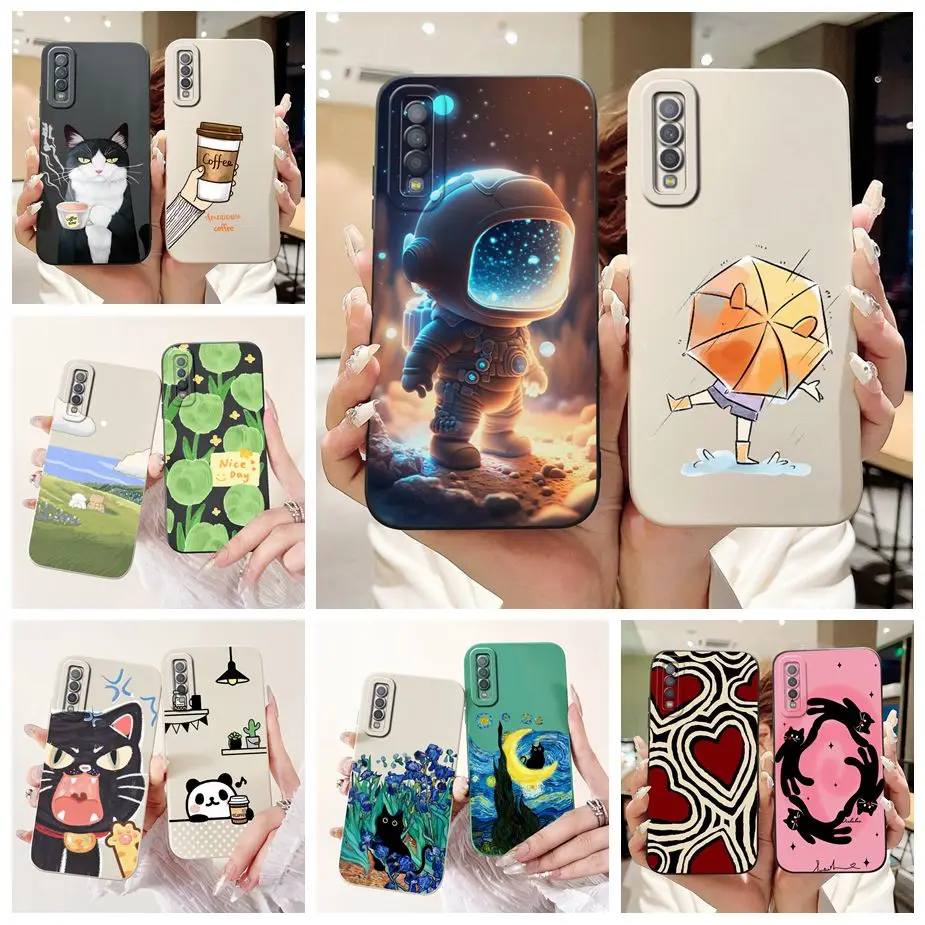 Funda para Samsung Galaxy A7 2018, carcasa de silicona blanda pintada con caramelo, a la moda, para A7 2018, 6,0 pulgadas, parachoques