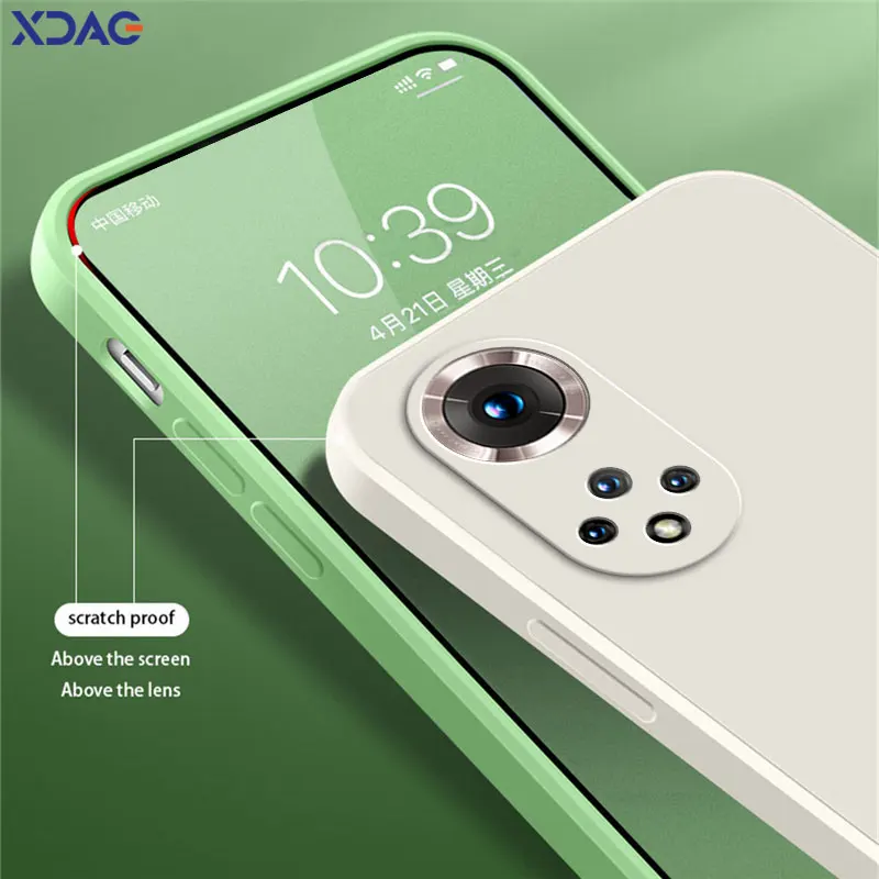 Funda de teléfono de silicona líquida cuadrada de lujo para Honor 50 SE Pro 5G, funda protectora trasera de cámara suave para móvil, bolsas de Honor 50 50SE 50Pro - imagen 4