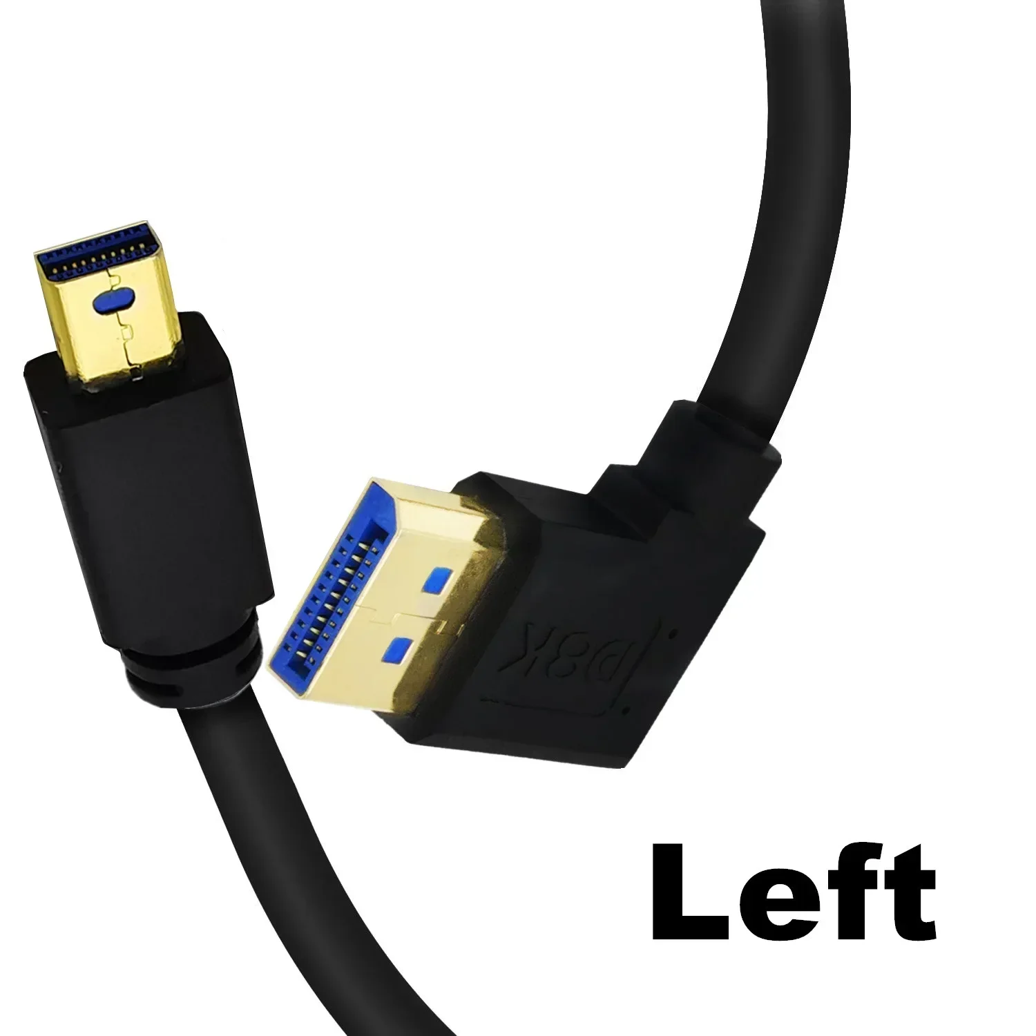 8K 60Hz Mini DisplayPort a DP codo línea de 90 grados macho a macho Cable de Monitor de conexión de tarjeta gráfica 1,4 V-30cm - imagen 3