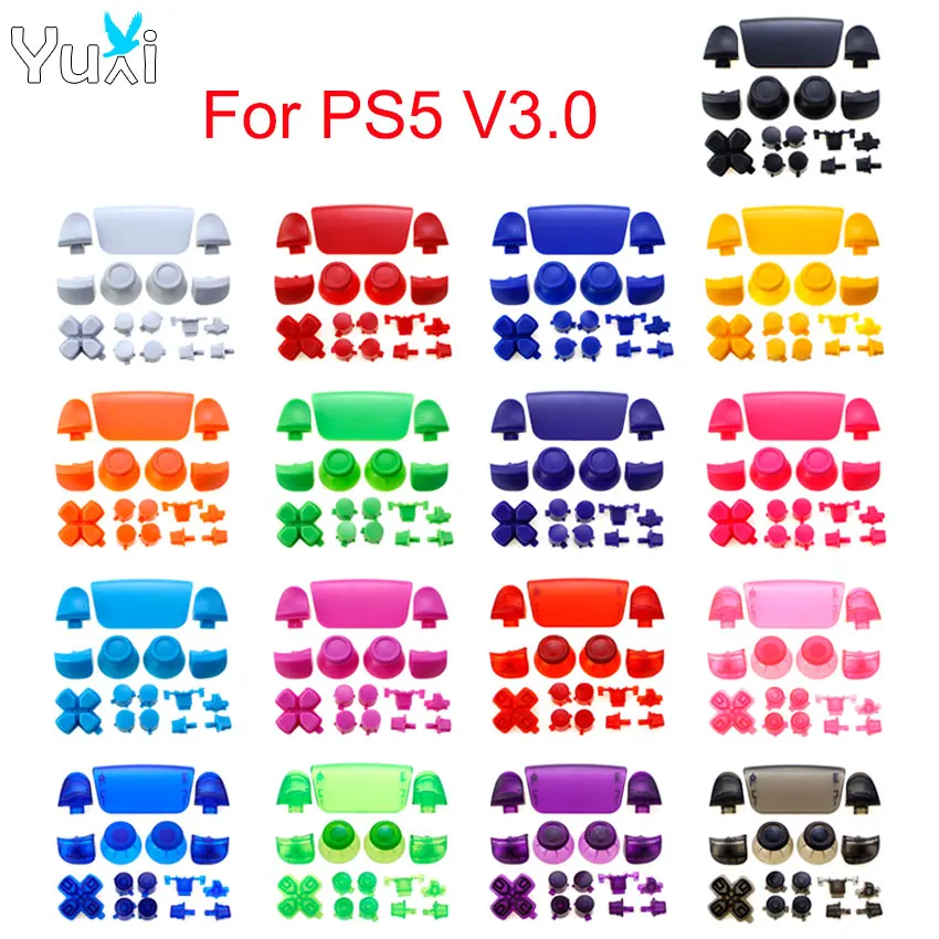 YuXi-juego completo de botones L1, R1, L2, R2, d-pad gatillo, botón de función para PS5, BDM-030, V3.0, controlador, Touchpad, Thumbstick Cap