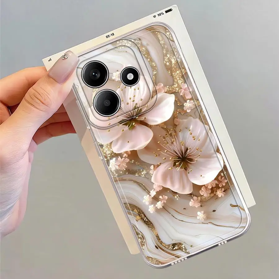 Funda transparente para teléfono Xiaomi Redmi Note 10Lite 12S 10S 11 14 13 12 Pro Plus 9 10Pro 8 11S interesante mármol - imagen 3