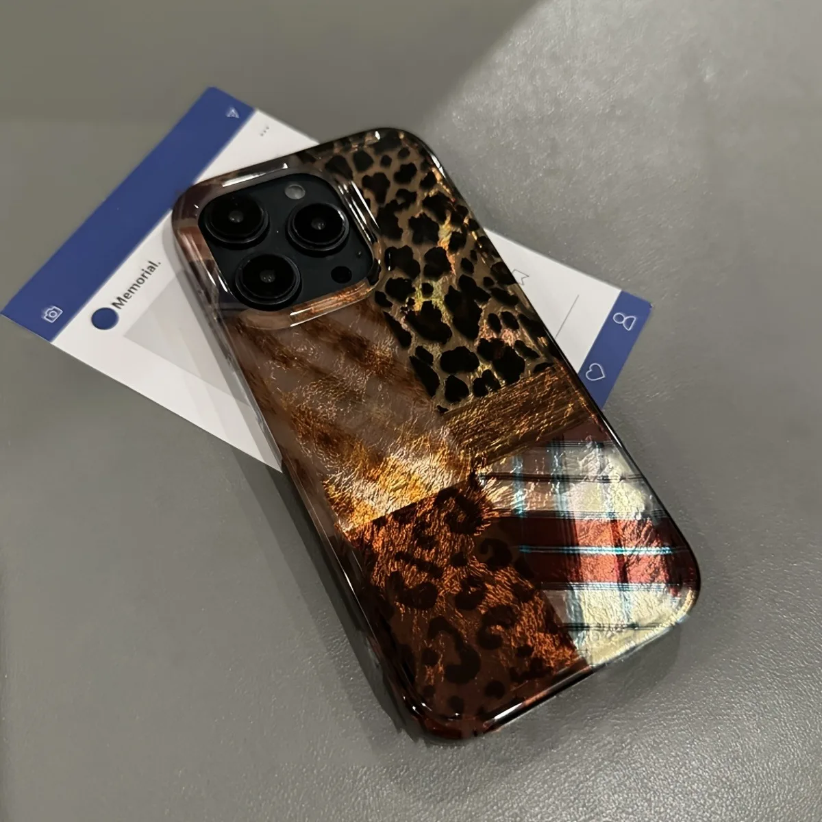 Funda de teléfono con diseño de papel de aluminio y estampado de leopardo de alta gama para iPhone 17 Pro Max 17 Air 16E 16 15 14 13 12 11 7 8 Plus XS XR 17 - imagen 4