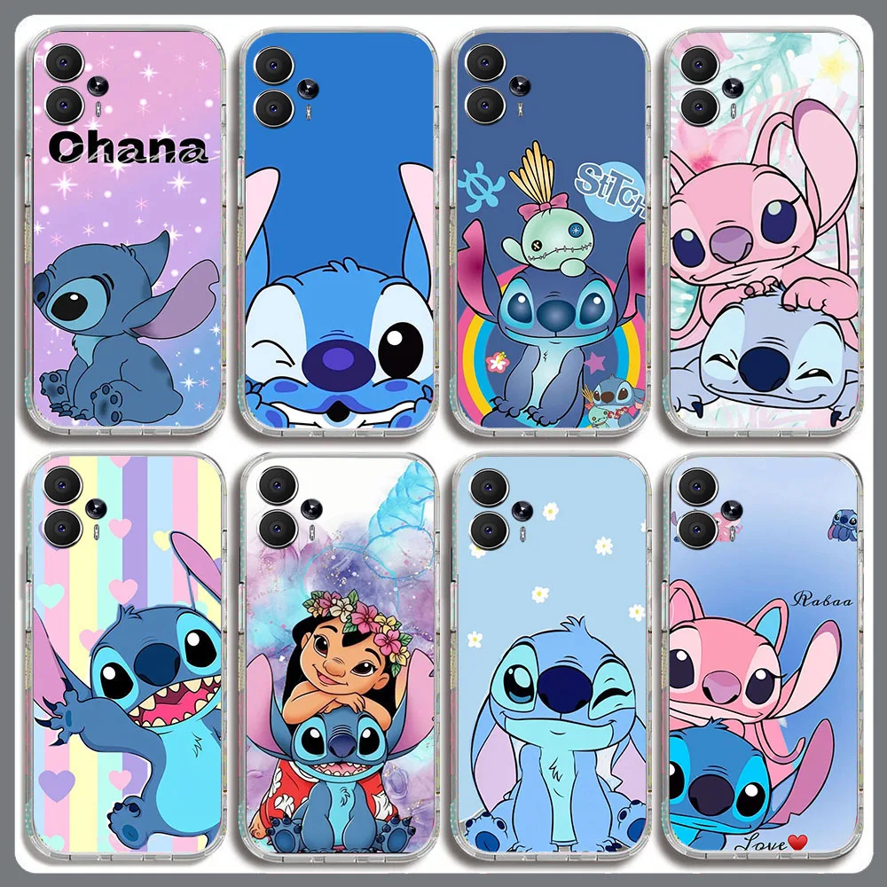 BD-68 We Love Stitch funda transparente para Moto G13 E6I E22 G82 G40 G10 G200 E22I E6S E30 G23 E40 Edge 20 S30 potencia de fusión