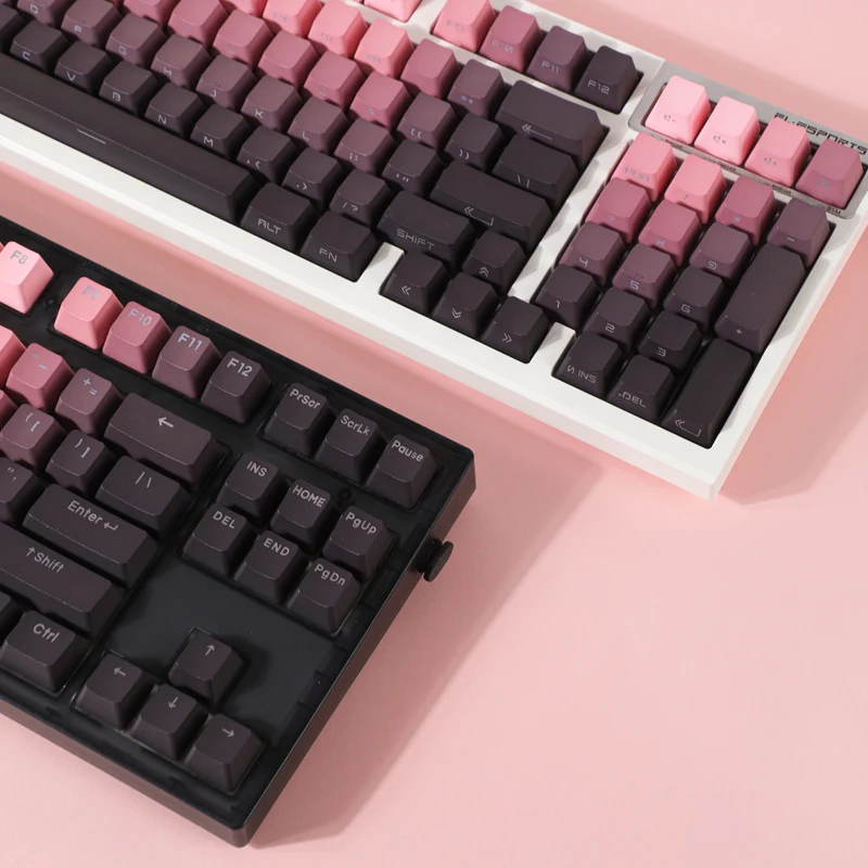 Teclas PBT, doble disparo, pasta de frijol degradado, rosa, OEM, altura, impresión lateral, retroiluminación, Teclado mecánico personalizado AULA F75 Anne Pro 2 - imagen 5