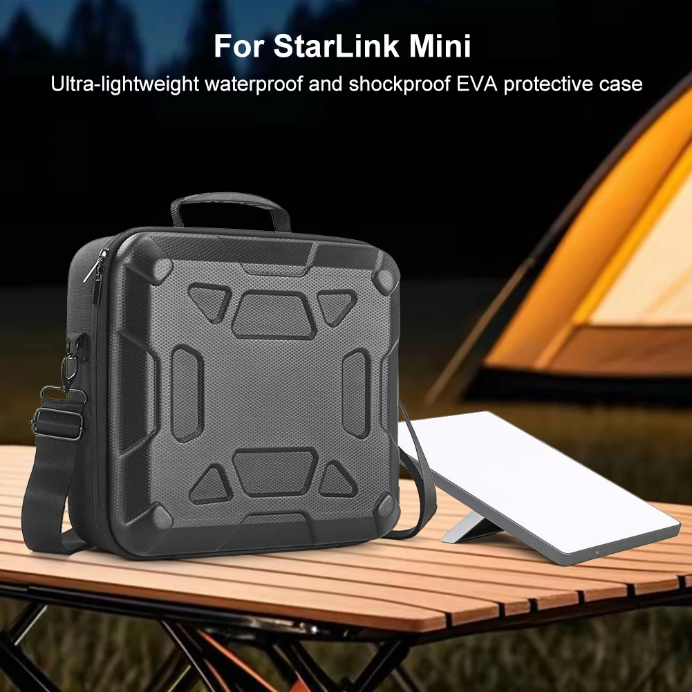 Para Starlink Mini funda protectora ultraligera caja de almacenamiento impermeable antiarañazos bolso de almacenamiento protector con correa para el hombro - imagen 4