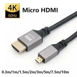 Cable HDMI a Micro HDMI 4K a 60 Hz trenzado para HDTV y PS4
