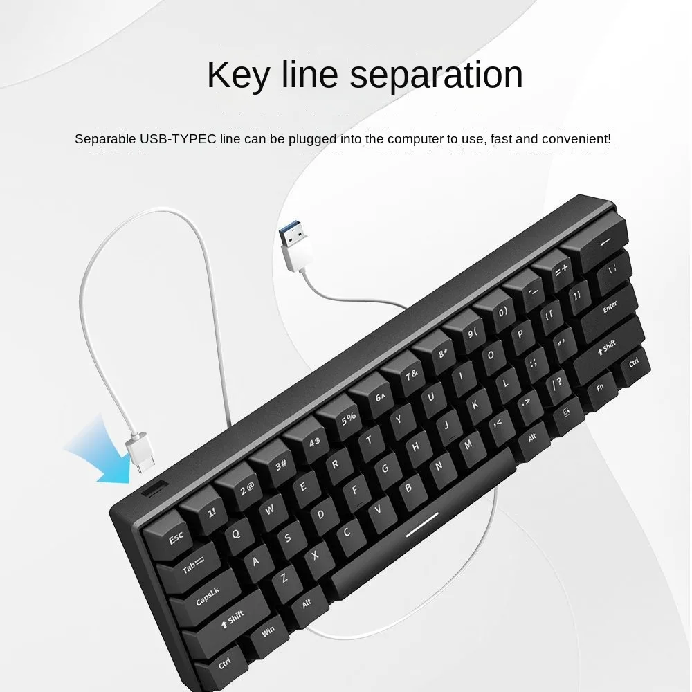 Teclado mecánico blanco para juegos, dispositivo USB 60%, mini teclado español, teclado para pc, ordenador portátil - imagen 3