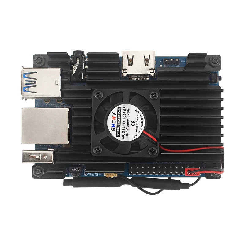 Caja de aluminio para Orange Pi 3 LTS con disipadores de calor en ventilador, carcasa de refrigeración activa y pasiva, caja protectora para OPI 3 LTS - imagen 4