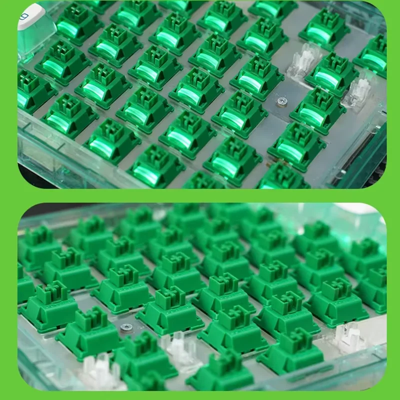 OUTEMU-interruptor silencioso verde plátano, interruptores táctiles sin sonido de 5 pines para teclado mecánico personalizado DIY, Kit de interruptor de oficina para juegos de PC