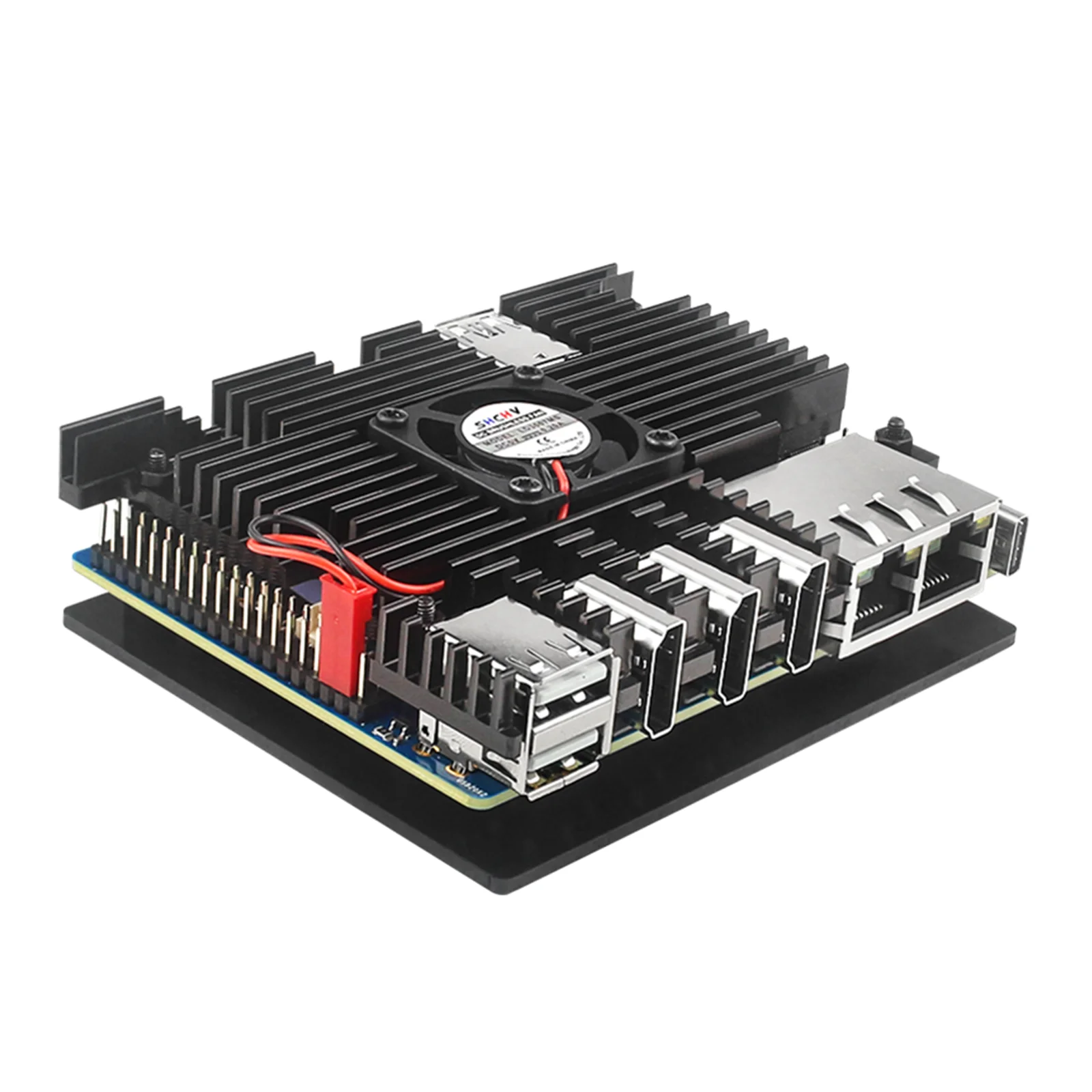 Caja de aluminio para Orange Pi 5 Plus, carcasa de refrigeración de Metal pasiva activa con ventilador de refrigeración, disipadores de calor, carcasa de Metal, 1 ud. - imagen 2