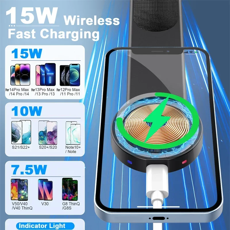 Cargador inalámbrico magnético para coche, soporte de teléfono de carga rápida para coche, panel de pantalla de Control central para iPhone 15, 14, 13, Samsung y Xiaomi - imagen 5