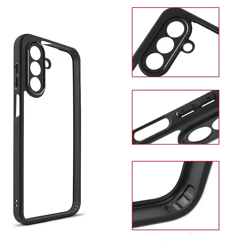 Para Samsung A17 funda Samsung Galaxy A17 A 17 Capas parachoques trasero a prueba de golpes marco negro transparente Fundas Samsung A17 - imagen 4
