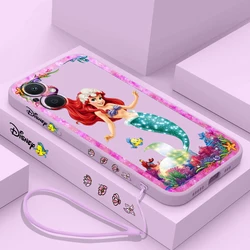 Funda de princesa La sirenita para OPPO Find X5 X3 X2 Lite Pro Neo A5 A53 A94 4G 5G Liquid Left Rope Soft Phone Case Cover