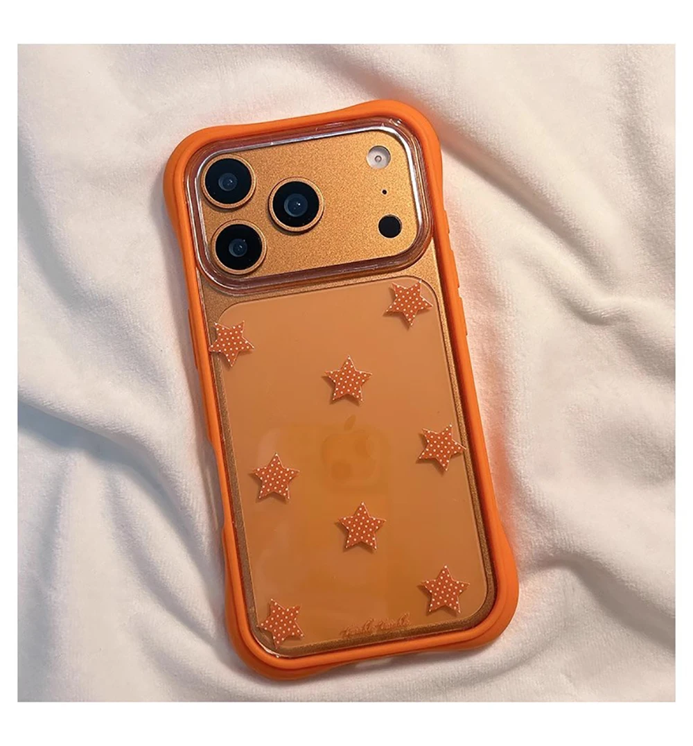 Para iphone 17promax funda de teléfono transparente con estampado de estrella de cinco puntas para iPhone 17pro 17 16 15 14 Pro Max cubierta anticaída a prueba de golpes - imagen 3