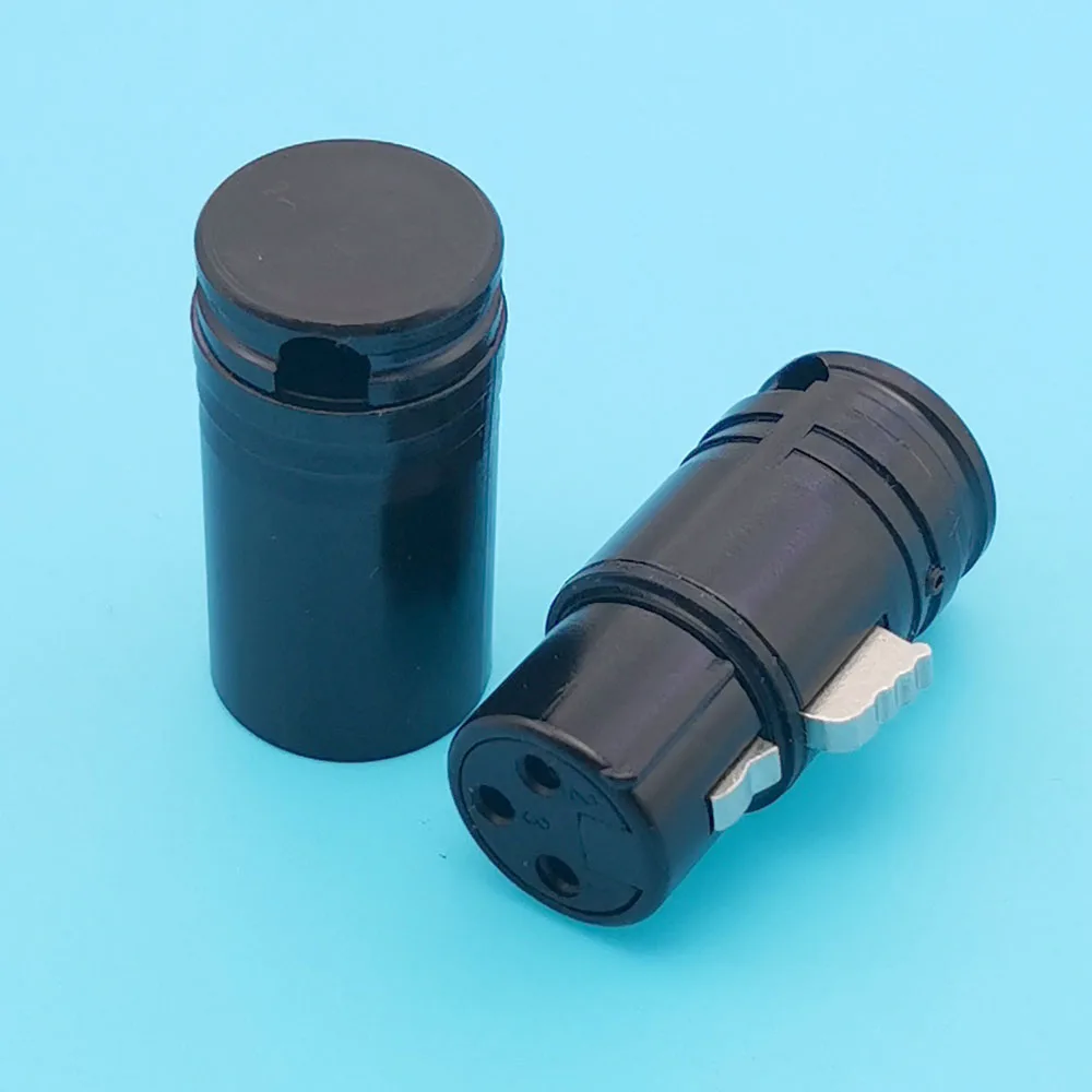 1 Uds nueva carcasa negra de alta calidad pin dorado profesional 3 pines ángulo recto XLR conector de clavija de Audio macho y hembra - imagen 3