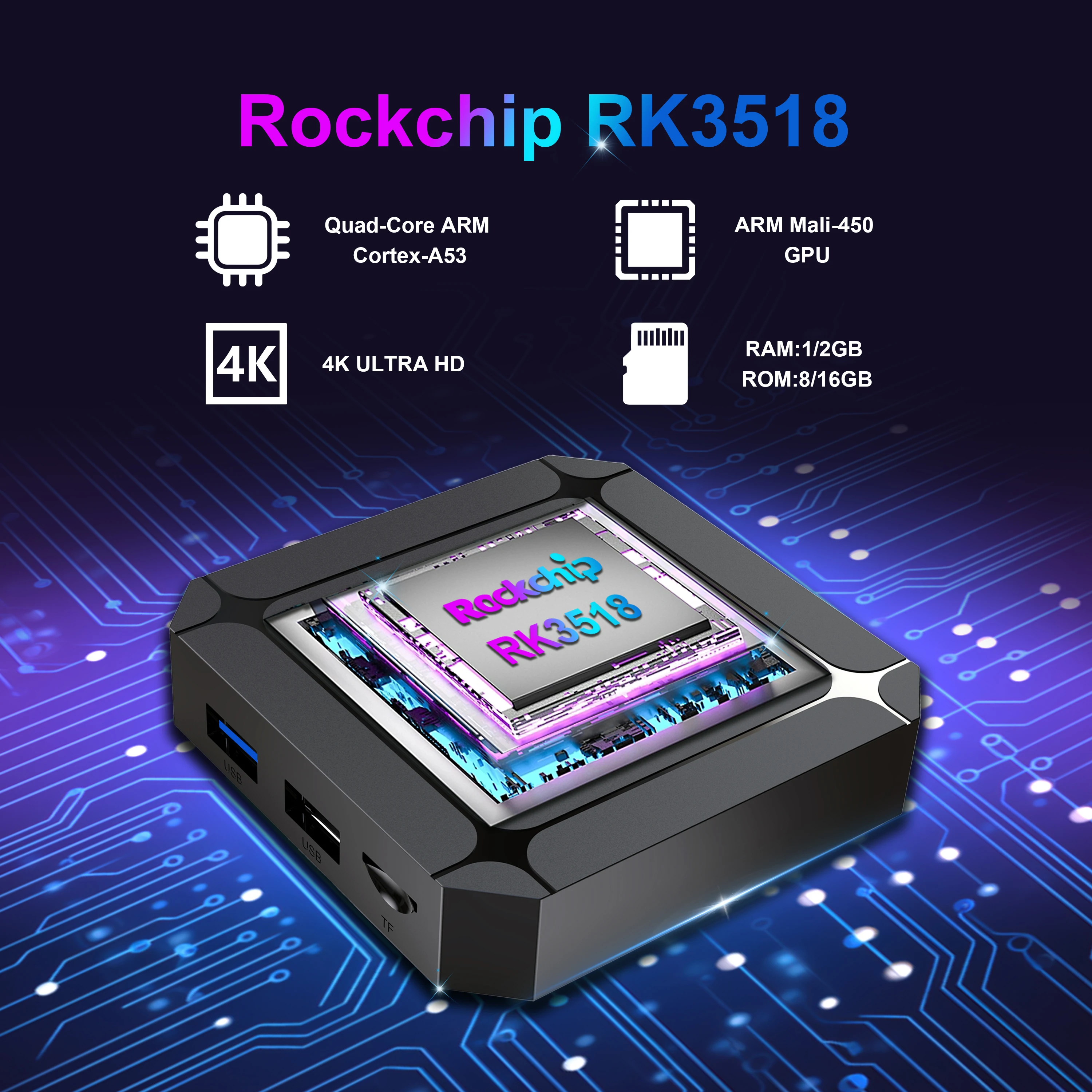X96Q RK3518 Smart TV BOX Android 14 Rockchip RK3518 4K USB3.0 4K WIFI6 2G16G Set Top Box reproductor multimedia Android tv - imagen 3