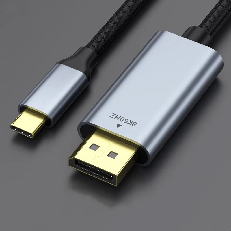 Cable adaptador de vídeo HD tipo C a DP, 8k, 60hz, proyección de pantalla de teléfono para ordenador, Host, proyector, pantalla, PS4, conexión a TV
