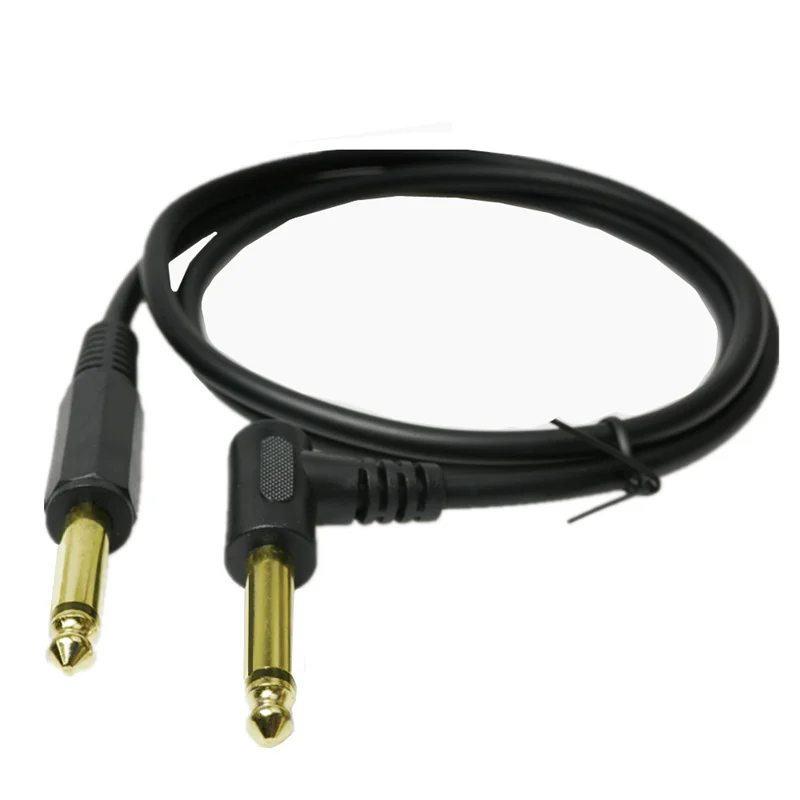 Cable de Audio Mono para guitarra, Conector de ángulo recto de 90 grados, 6,35mm, 1/4 pulgadas, 1m - imagen 2
