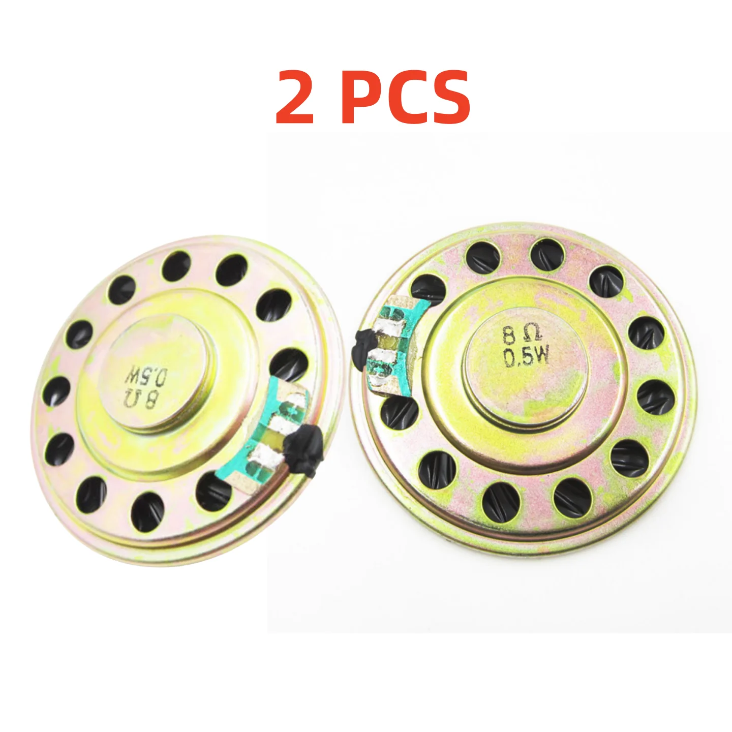 Trompeta pequeña de 8 OHM y 0,5 W, altavoz pequeño de 50mm de diámetro, timbre de Metal duradero, venta al por mayor, electrónico, 2 unidades por lote