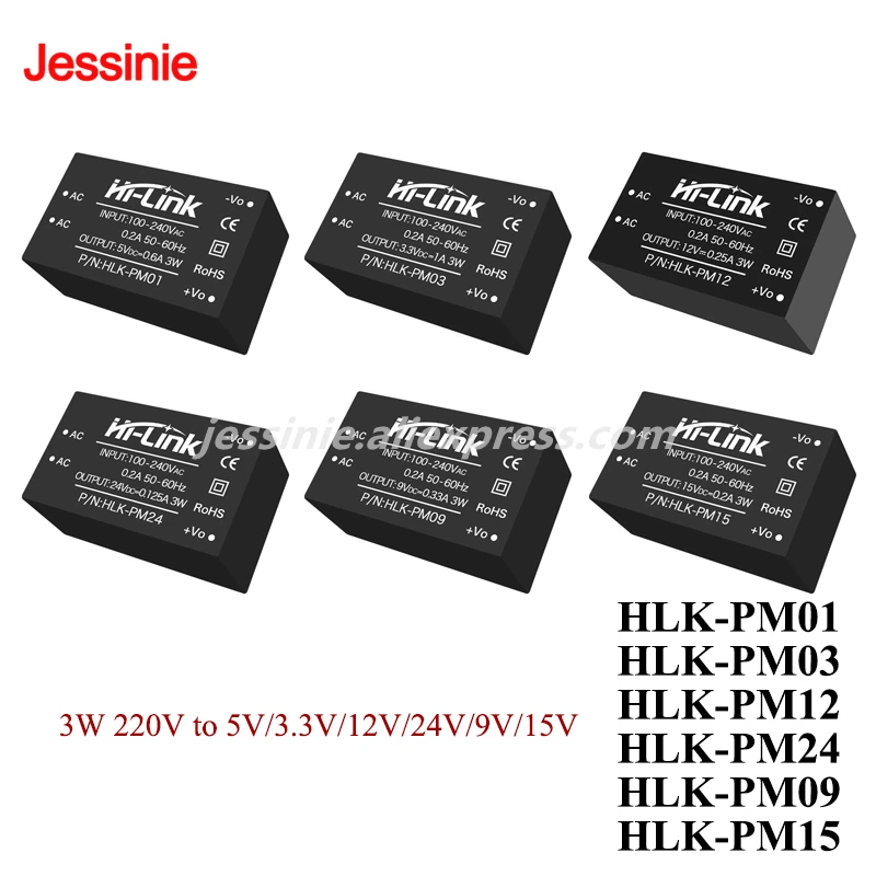 HLK-PM01 PM03 PM12 PM24 PM09 PM15 Módulo convertidor de CA CC 220V a 5V/3,3 V/12V/24V/9V/15V Módulo de fuente de alimentación conmutada