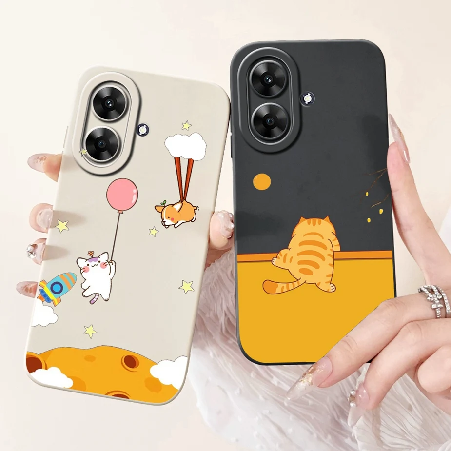 Para Realme Note 60 funda bonita de dibujos animados de dinosaurio funda de teléfono de protección completa para cámara para Realme Note 50 Note50 Note60 bolsas suaves - imagen 2
