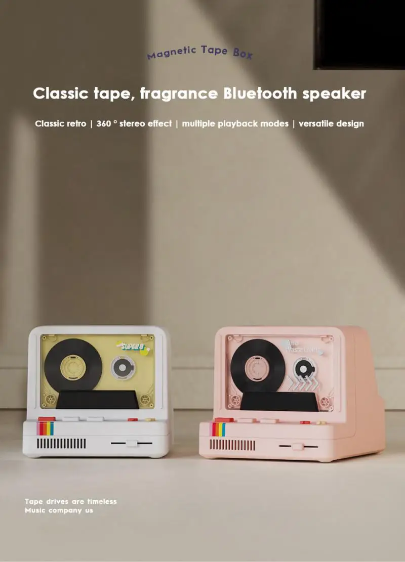 Altavoz inalámbrico HiFi clásico Retro para dormitorio, dispositivo de larga espera de 1200mAh con luz nocturna rítmica para tableta