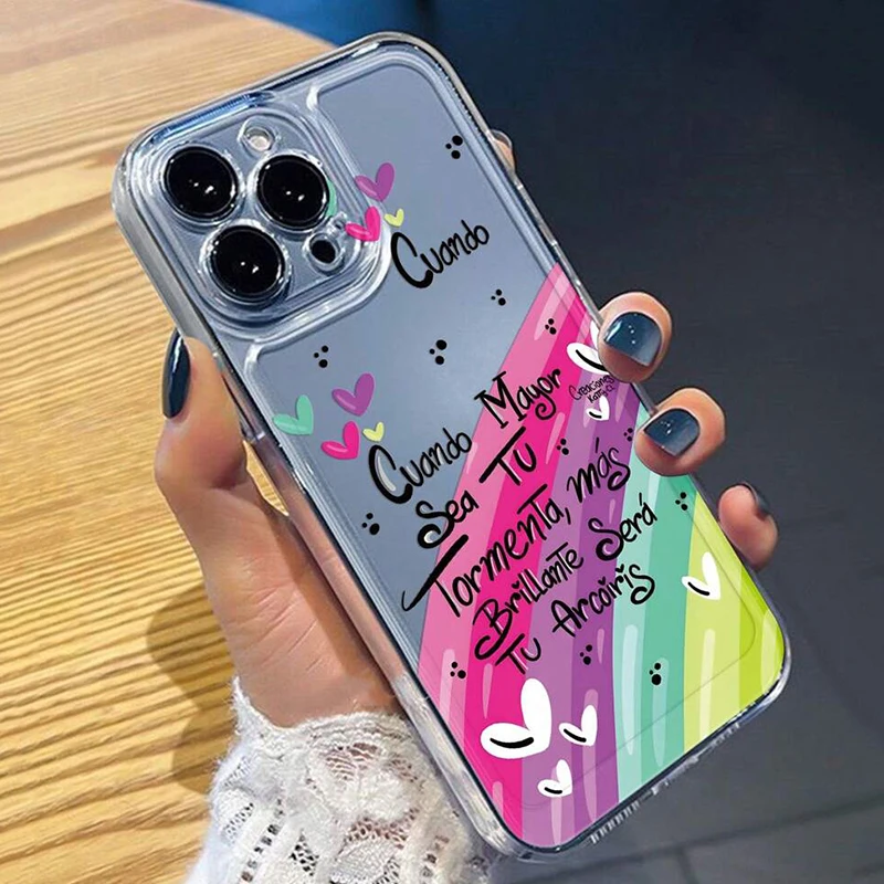Funda de teléfono con estampado de lema de arcoíris para Xiaomi Redmi 14C 13C 12C Redmi Note 14 13 12 Pro Plus 12S 11 10, funda suave transparente a prueba de golpes - imagen 2