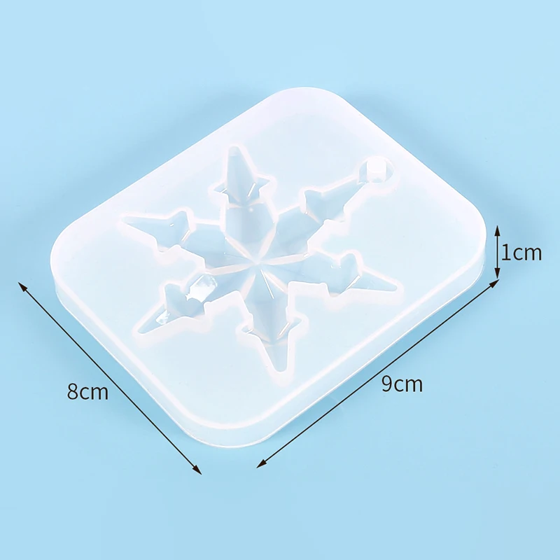 Molde de resina Epoxy de copo de nieve, herramienta de fabricación de joyería hecha a mano de copo de nieve de silicona, gotero de cristal DIY, molde de serie navideña - imagen 3