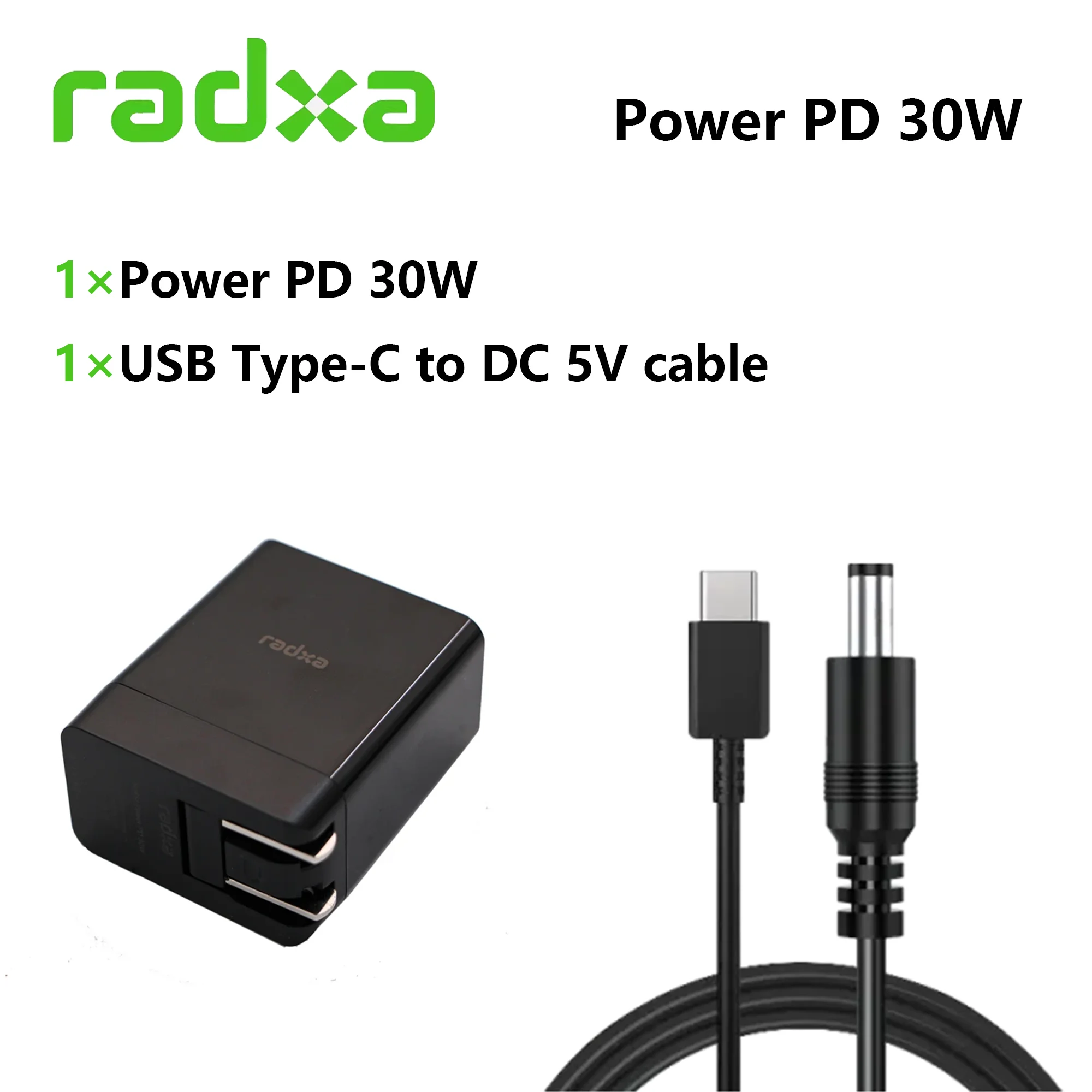 Radxa Power PD 30W Opción Adaptador de enchufe de alimentación de la UE Cable C a C y cable C a CC Compatible con Radxa SBC - imagen 3