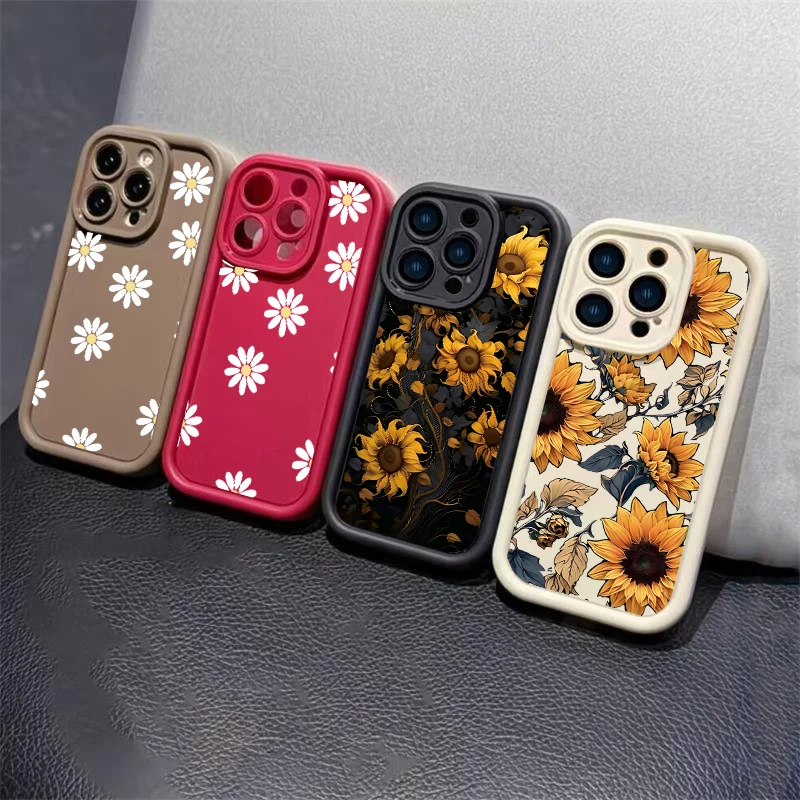Funda para OPPO A5 PRO Reno 14 13 12 PRO 11 10 PLUS A5X A60 13F 12F A5 F29 5G Funda de silicona con estampado de girasol