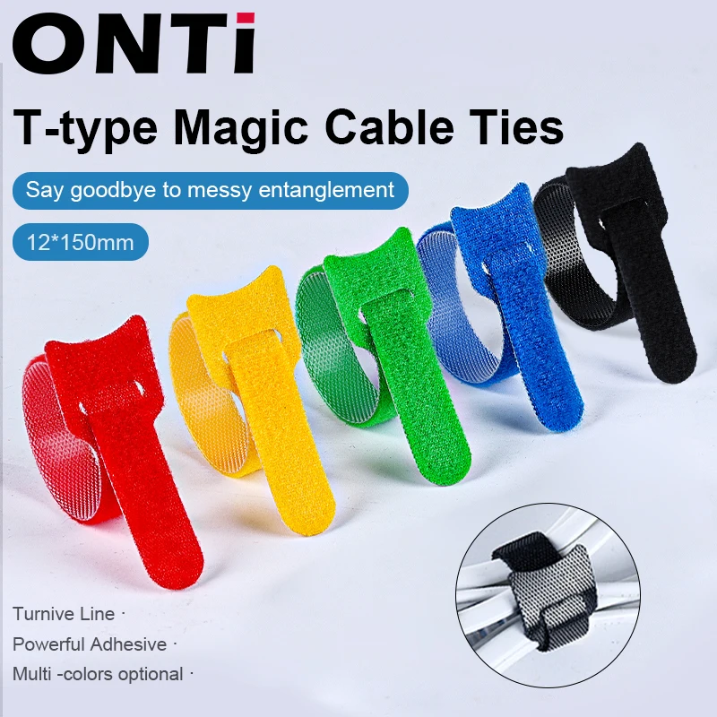 ONTi-Bridas para cables de nailon liberables, tipo T, reutilizables, tipo T, para cables de alimentación, organización y fijación de cables de red, 1000 piezas