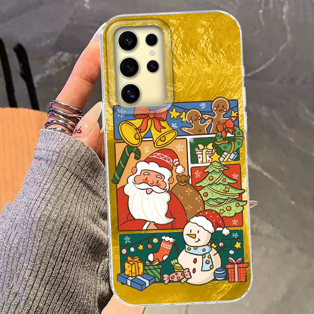 Para Samsung Galaxy S25 Edge S24 S23 S22 S21 S20 FE Plus Ultra Navidad gradiente Vortex patrón trasero a prueba de golpes funda de teléfono