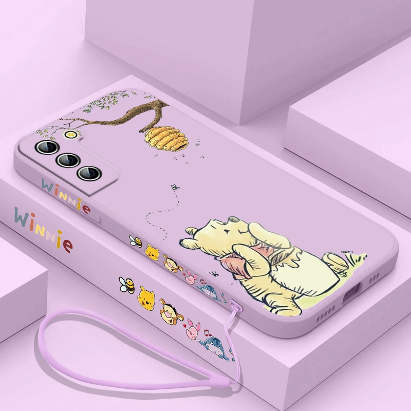 Funda de teléfono de Disney Winnie The Pooh para Samsung Galaxy S24, S23, S22, S21, S20 Pro, FE Plus, Ultra líquida, cubierta de cuerda izquierda - imagen 5