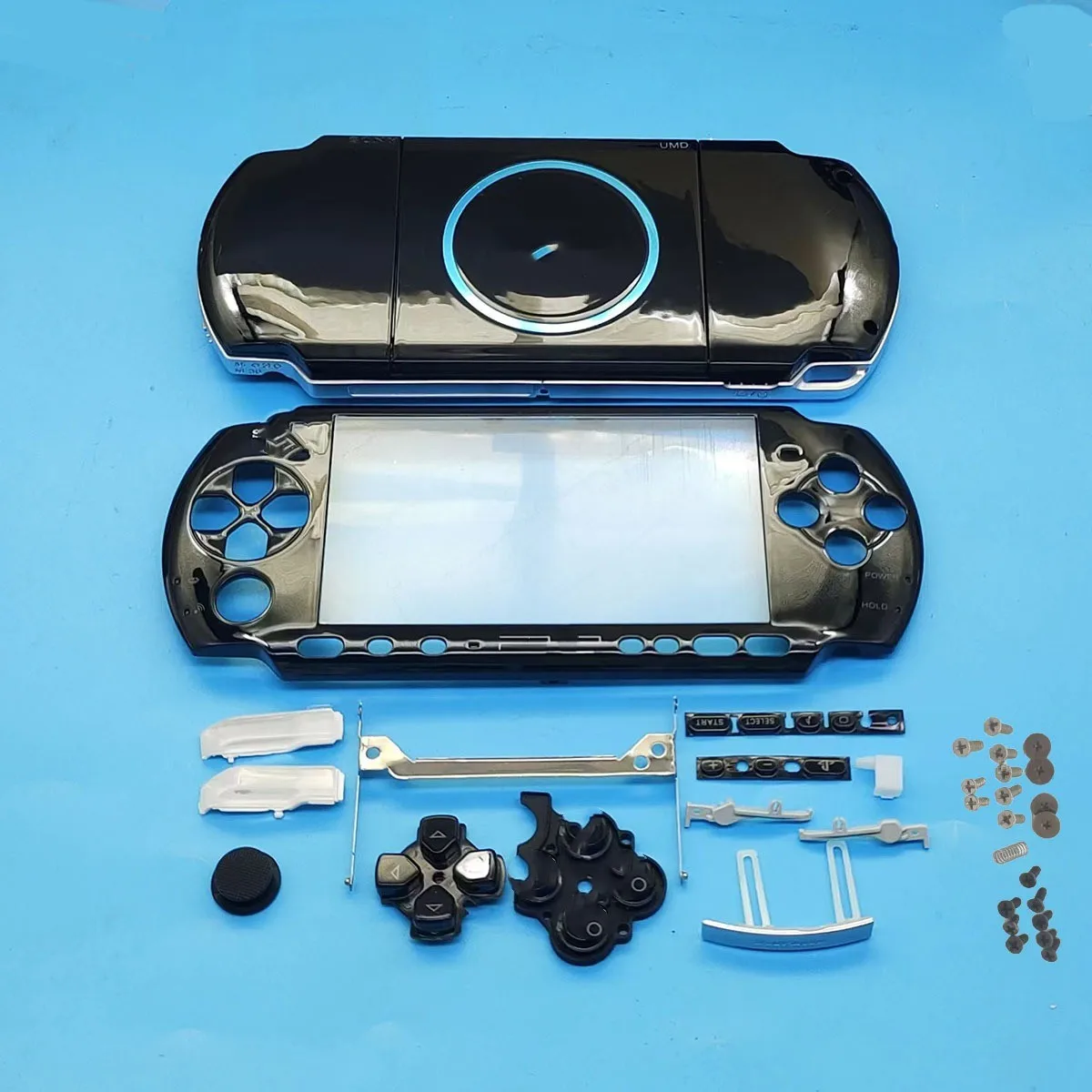 Carcasa de repuesto para juegos Retro, carcasa para consola de juegos PSP3000 PSP 3000, cubierta frontal con Kit de botones, etiqueta de tornillos - imagen 3