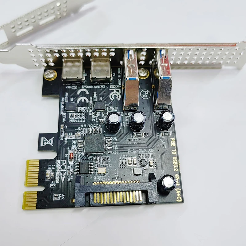 Tarjeta de expansión PCIE a USB 3,2 Gen1 5Gbps PCI Express 1x 4X 8X 16X placa 2 USB 2 tipo C adaptador extensible convertidor USB de ordenador - imagen 3