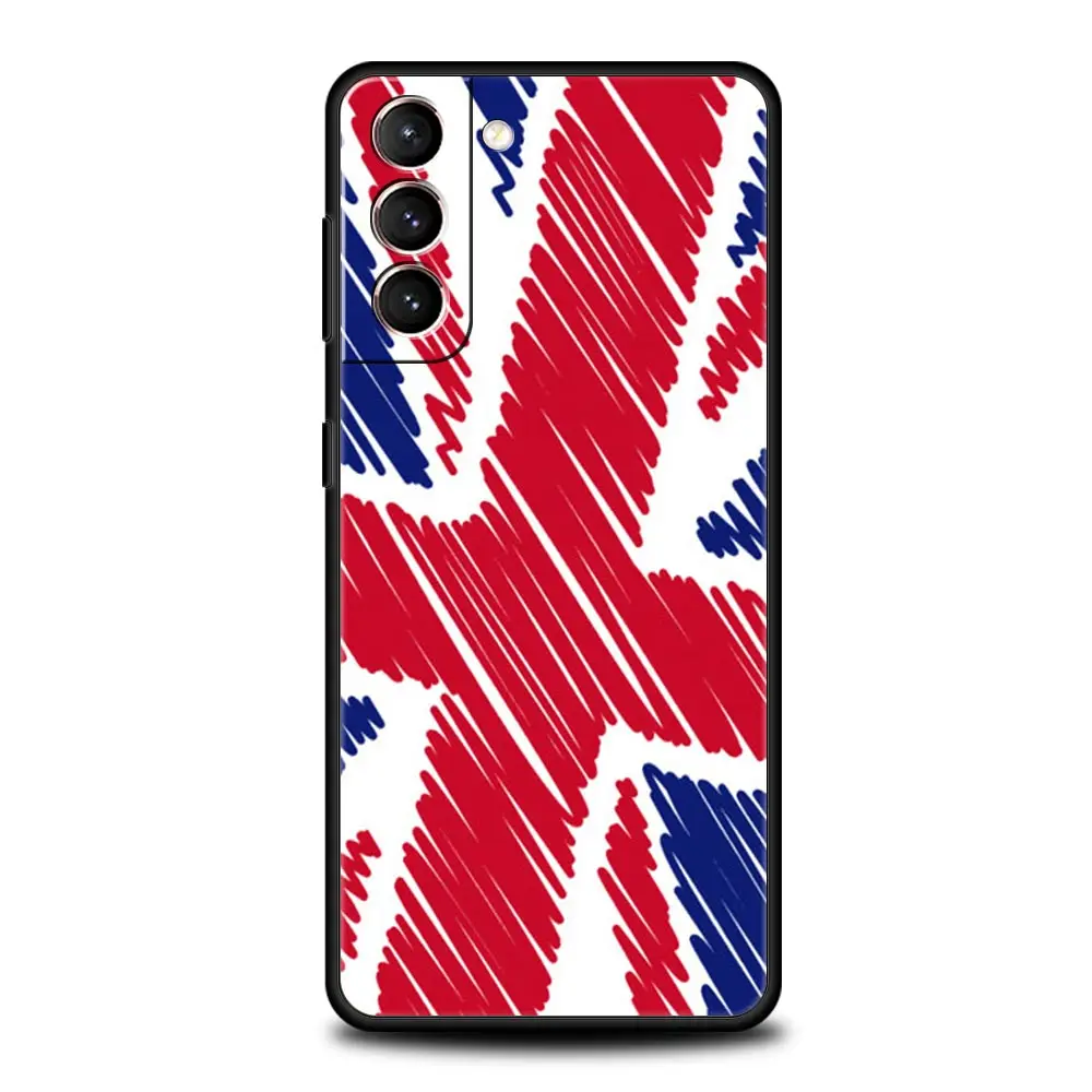 Funda de teléfono para Samsung Galaxy S24, S23, S22 Ultra, S20, S21 FE, 5G, S10, S9 Plus, S10E, S8, S7 Edge, cubierta de silicona suave, banderas de Inglaterra y Reino Unido - imagen 4