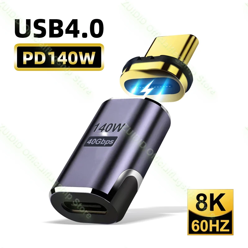 Cable Magnético USB-C PD 140W – USB4 40Gbps Thunderbolt 3