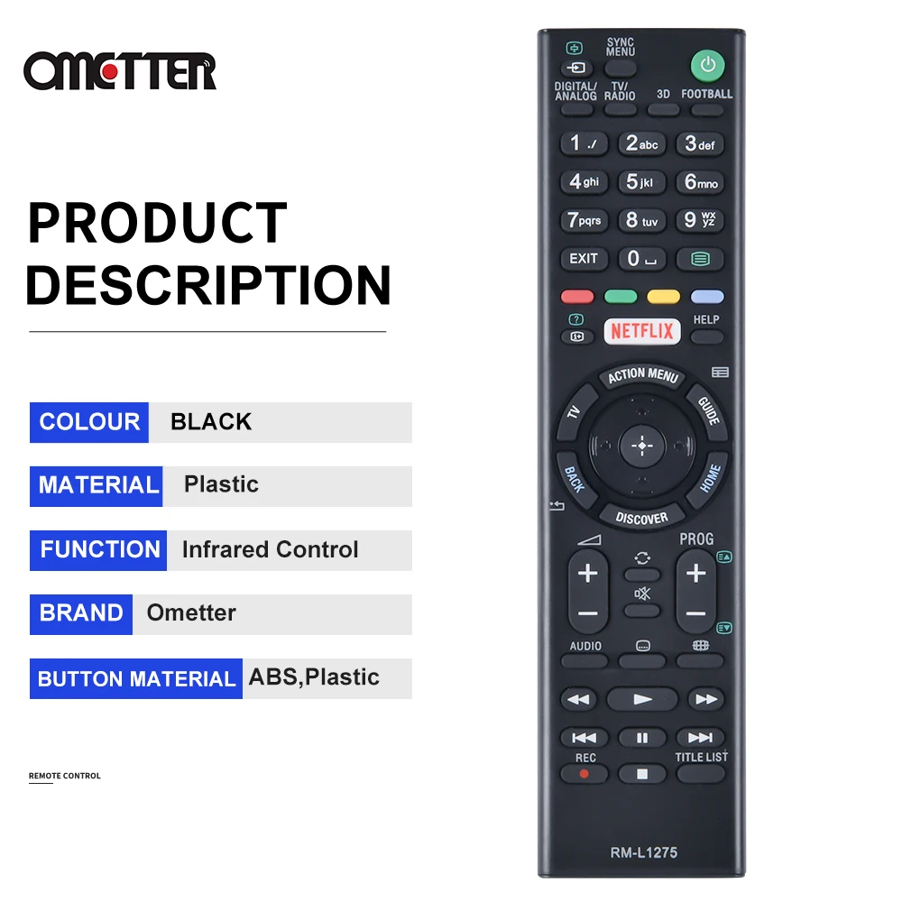 Nuevo Control remoto Universal RM-L1275 para Sony TV RMT-TX100D RMT-TX100E RMT-TX102D KDL-43W808C KDL-50W755C - imagen 4