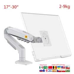Soporte Doble Brazo Monitor NB NEW F80 con Gas Ergonómico USB 3.0