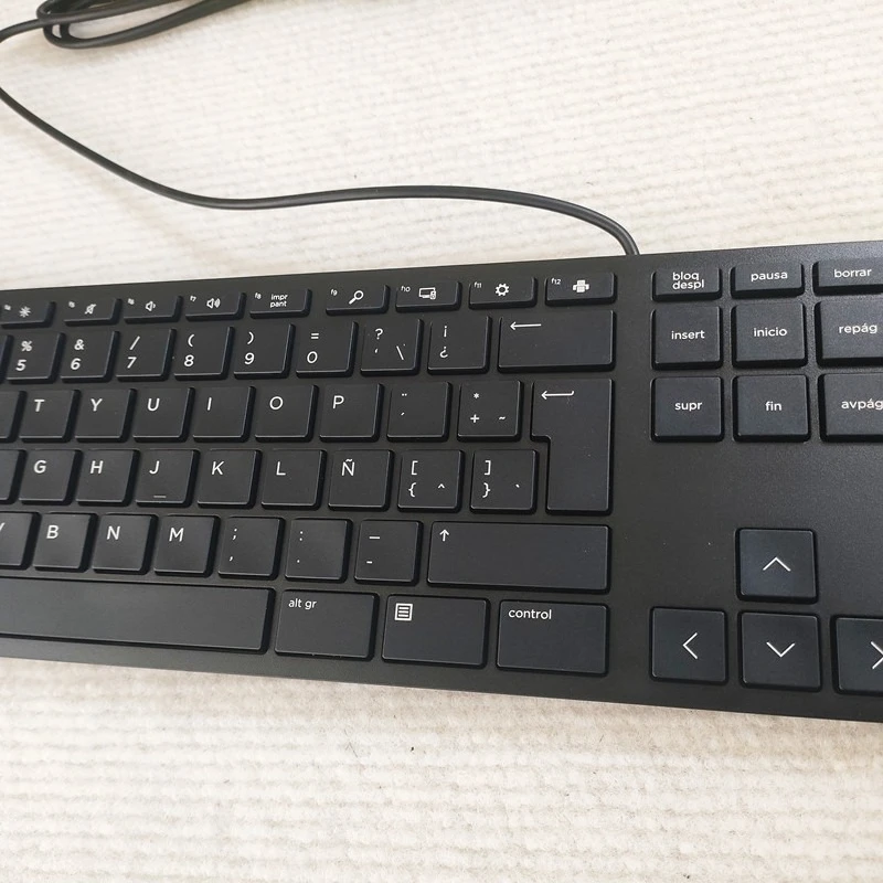 Teclado de escritorio con cable de diseño latino 320K para teclado de oficina HP USB - imagen 4
