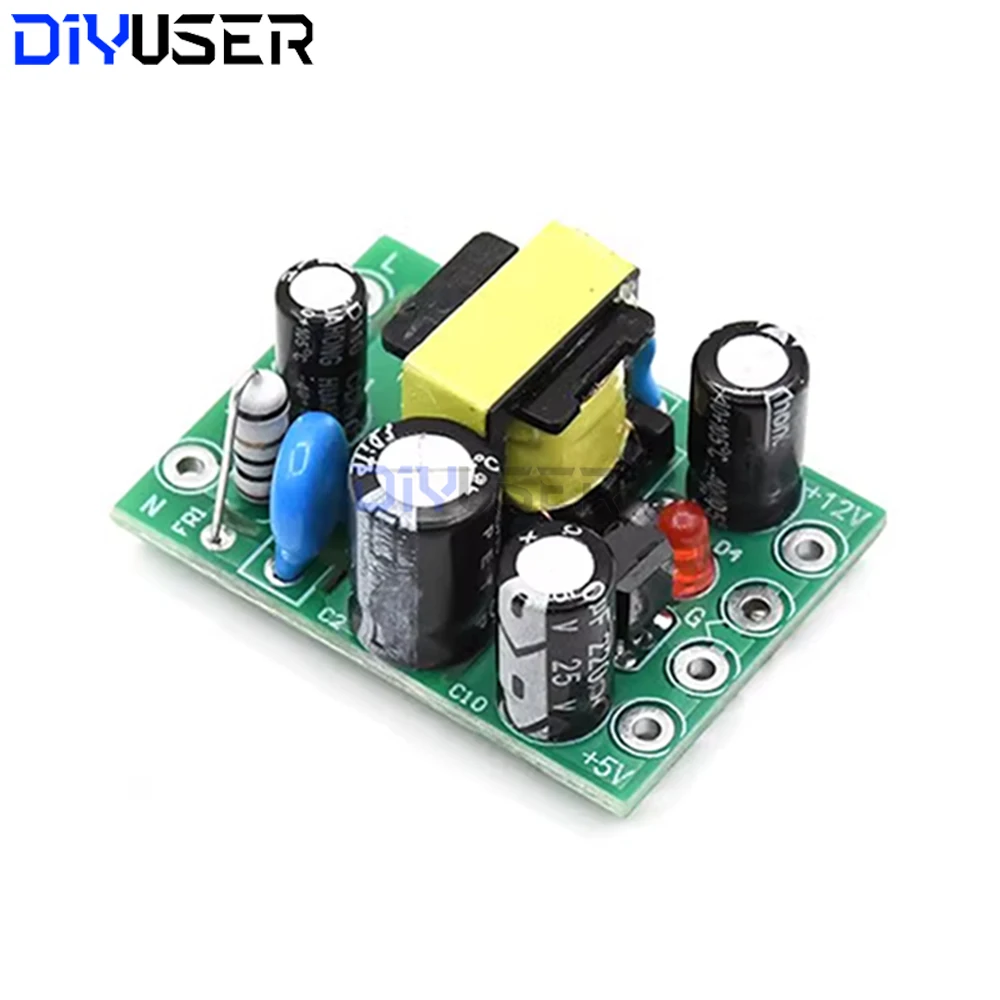 Módulo de fuente de alimentación AC-DC, convertidor aislado de salida Dual de 110V-220V a 5V 12V, 100mA, 500mA para proyectos Arduino DIY
