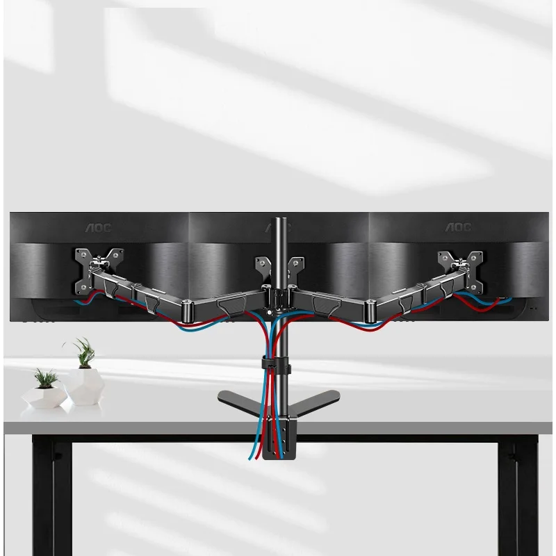 HILLPORT 24 "27" 30 "soporte de escritorio para Monitor brazo de montaje 3 soporte de pantalla 17 ~ 32 pulgadas Base grande inclinable y giratoria con VESA XJT91 - imagen 3