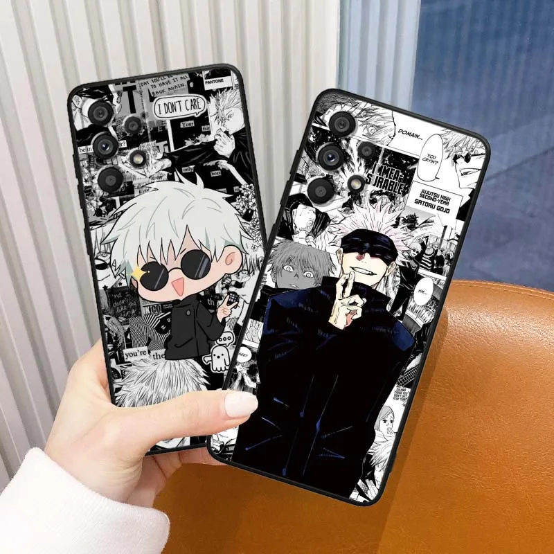 Gojo Satoru Anime para Samsung Galaxy A11 A12 A13 A14 A15 A16 A20E A20S A21 A21S A22 A23 funda de teléfono negra - imagen 2
