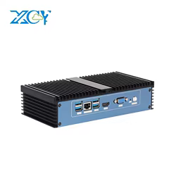 XCY Mini PC sin ventilador con Inter Celeron 3865U compatible con 1 computadora compacta DDR4 SSD Linux para uso industrial con 8xi221 LAN 2xUSB3.0