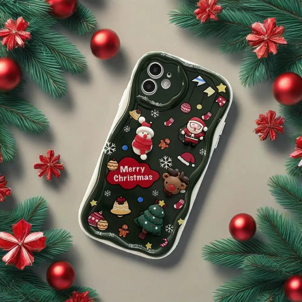 DIY 3D Navidad Santa Claus árbol onda caso para Honor X6C X9B X7A X8A X6B X6A X7B X8C X9C 400 Lite 200 Pro 70 90 Lite cubierta Sil - imagen 4