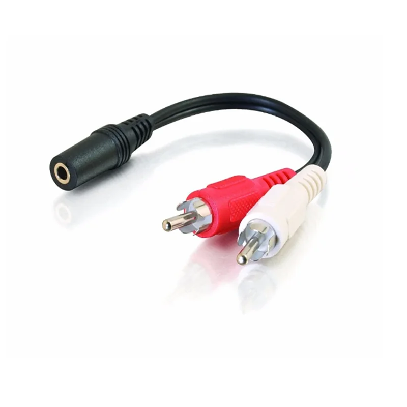Nuevo conector hembra de Audio estéreo Universal de 3,5mm a 2 enchufes RCA macho a a a auriculares 3,5 Y Cable adaptador
